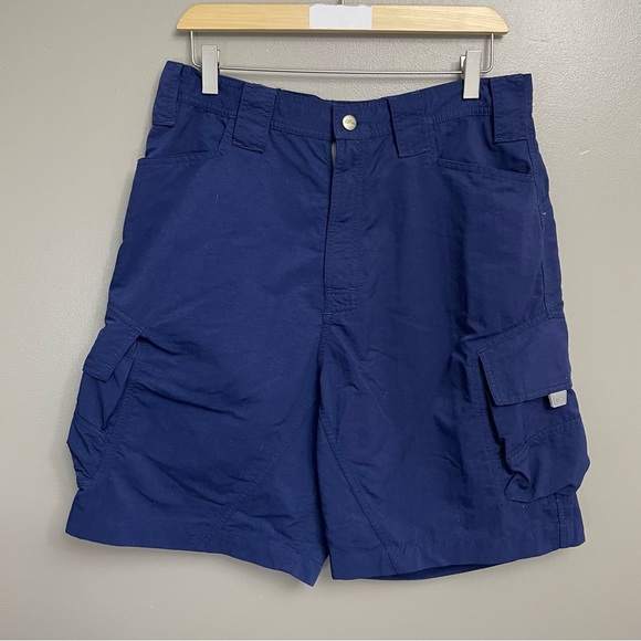 Vintage NO FEAR Blue Cargo Rip Stop Style Shorts Y2K 00’s Size 34 - Picture 1 of 12
